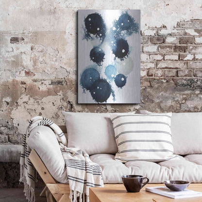 Luxe Metal Art 'Blue Galaxy IV' by Grace Popp, Metal Wall Art,24x36