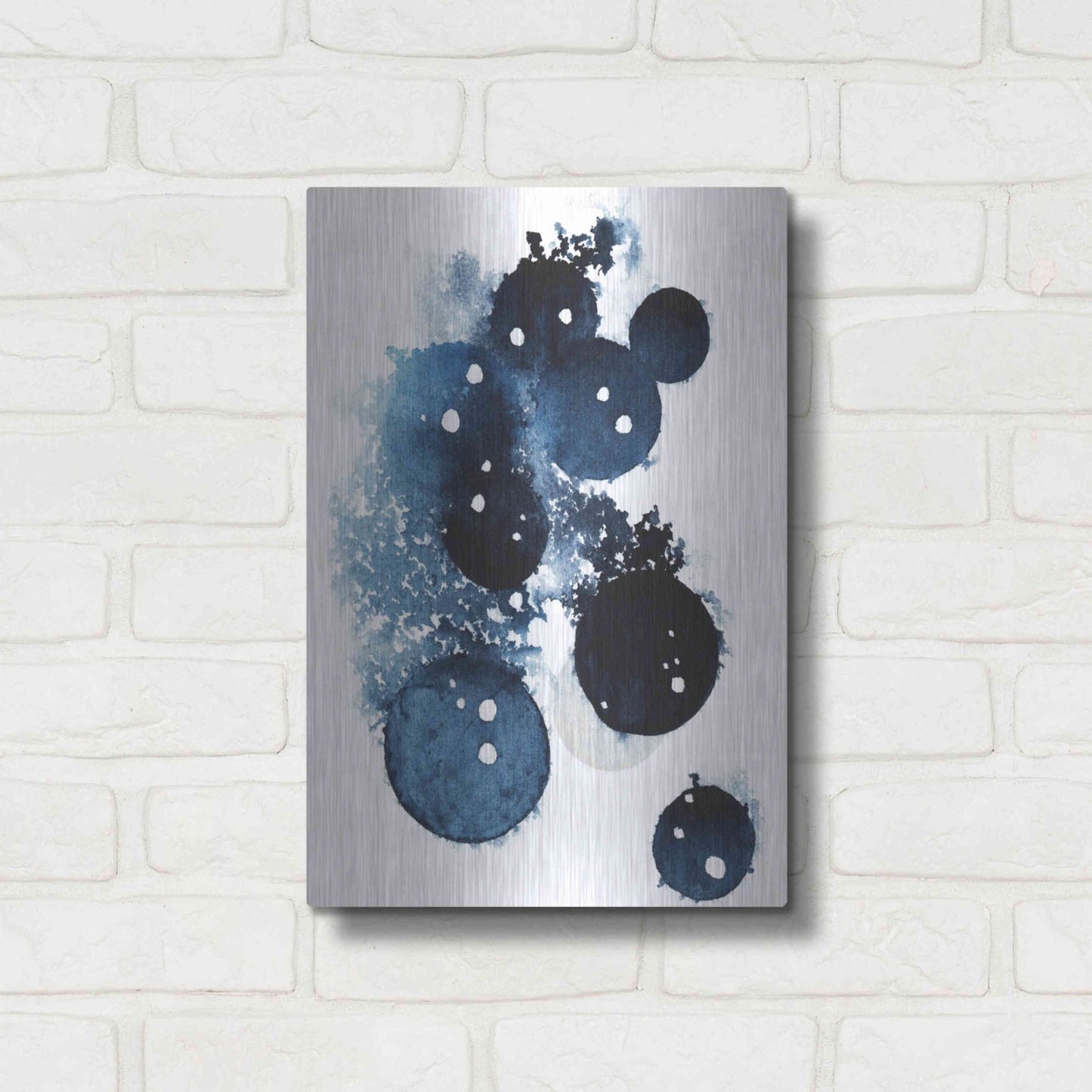 Luxe Metal Art 'Blue Galaxy II' by Grace Popp, Metal Wall Art,12x16