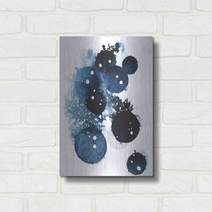 Luxe Metal Art 'Blue Galaxy II' by Grace Popp, Metal Wall Art,12x16