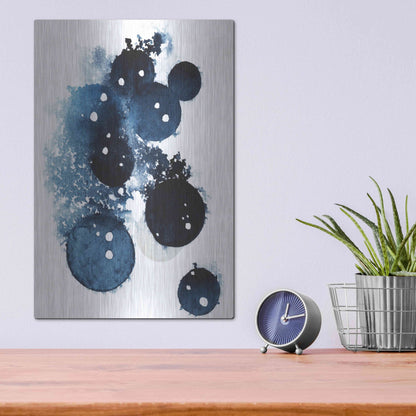 Luxe Metal Art 'Blue Galaxy II' by Grace Popp, Metal Wall Art,12x16