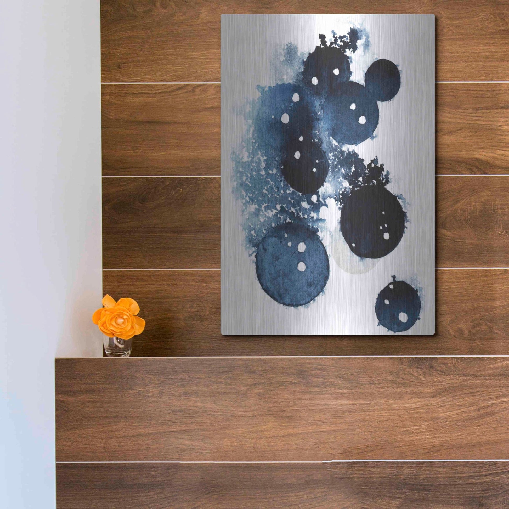 Luxe Metal Art 'Blue Galaxy II' by Grace Popp, Metal Wall Art,12x16