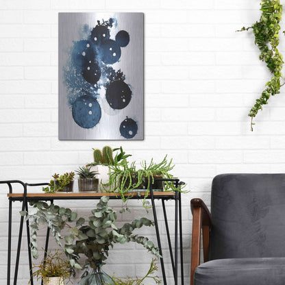 Luxe Metal Art 'Blue Galaxy II' by Grace Popp, Metal Wall Art,12x16