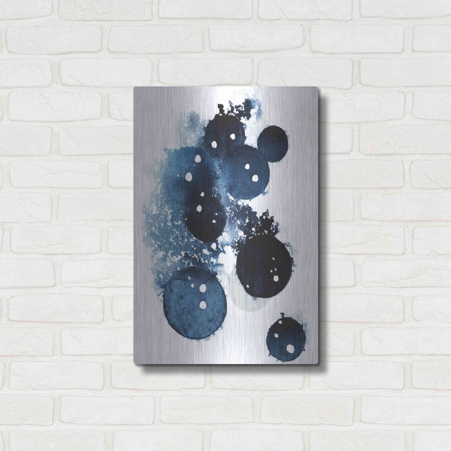 Luxe Metal Art 'Blue Galaxy II' by Grace Popp, Metal Wall Art,16x24