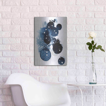 Luxe Metal Art 'Blue Galaxy II' by Grace Popp, Metal Wall Art,16x24