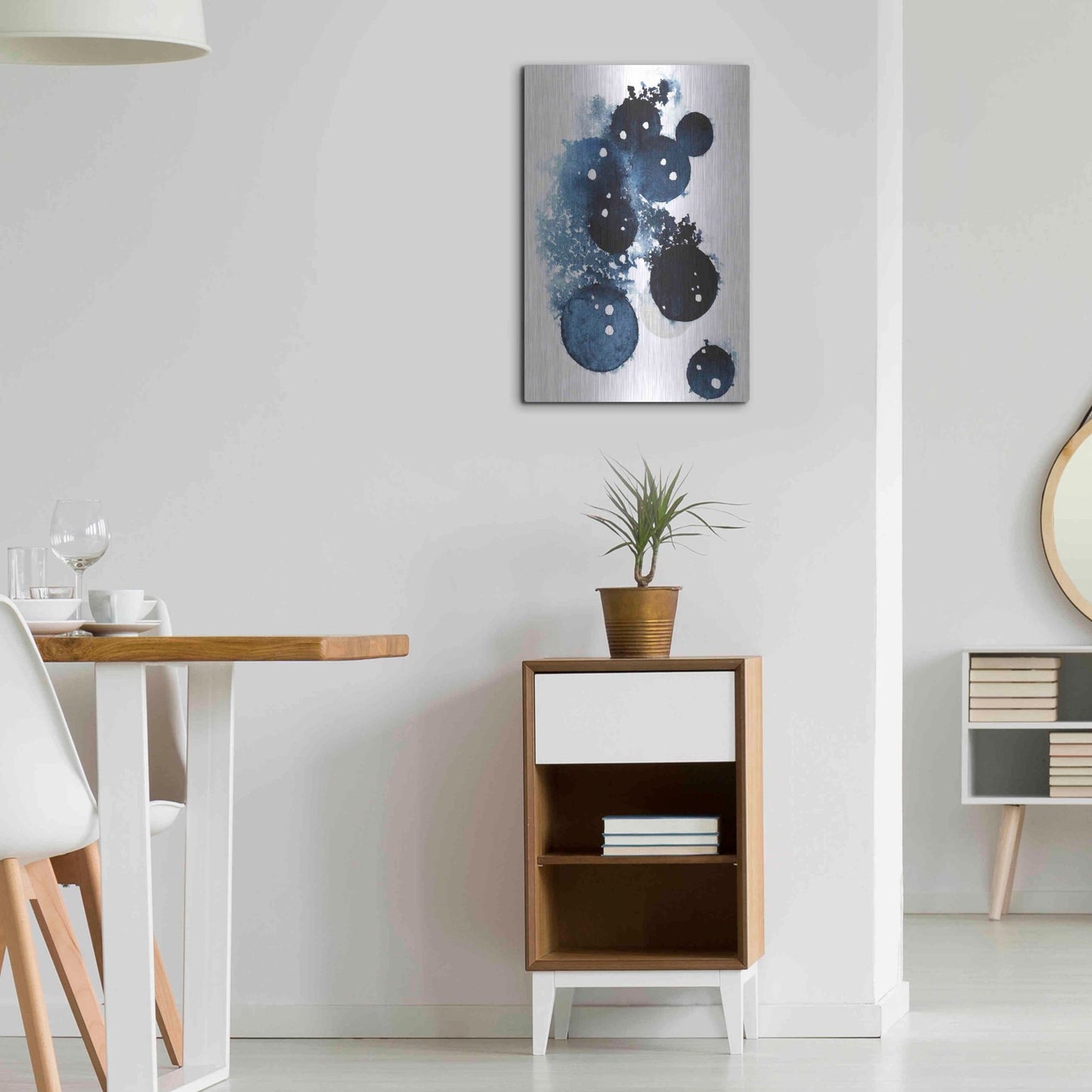 Luxe Metal Art 'Blue Galaxy II' by Grace Popp, Metal Wall Art,16x24