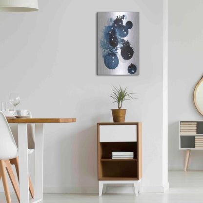 Luxe Metal Art 'Blue Galaxy II' by Grace Popp, Metal Wall Art,16x24