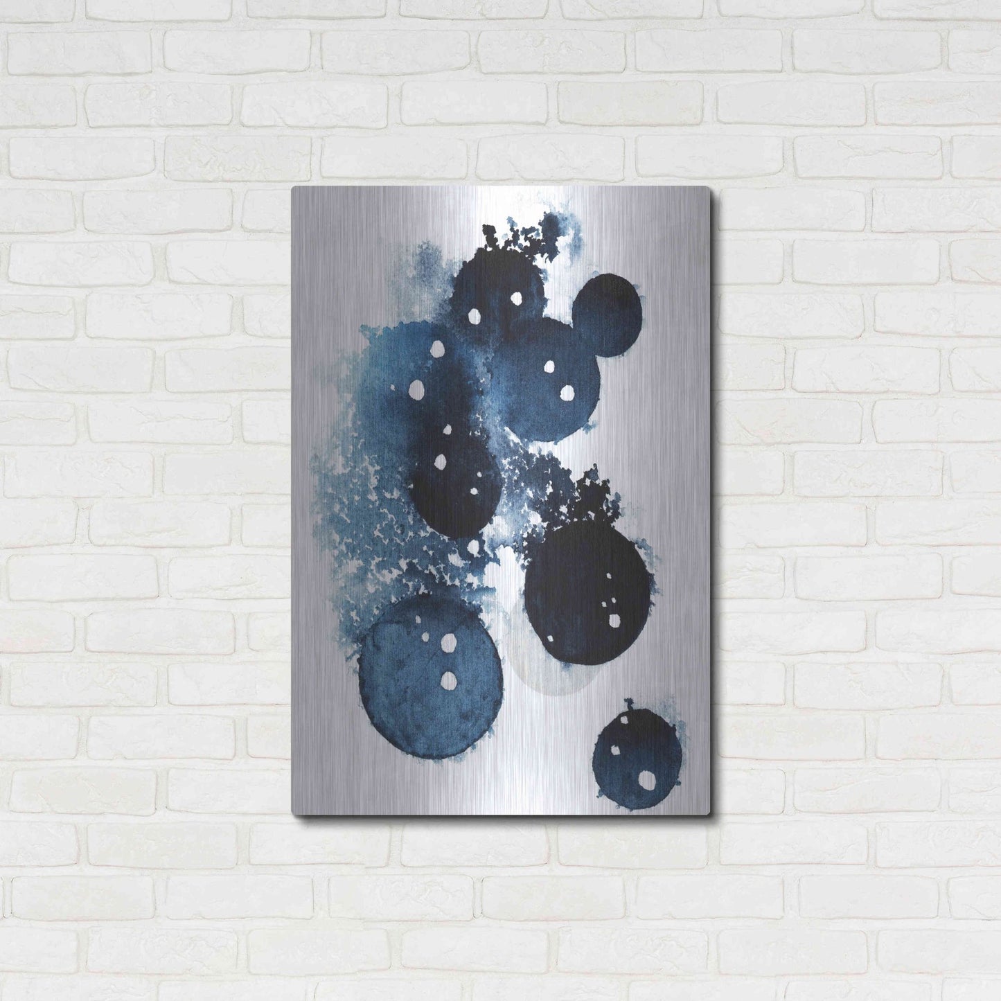 Luxe Metal Art 'Blue Galaxy II' by Grace Popp, Metal Wall Art,24x36