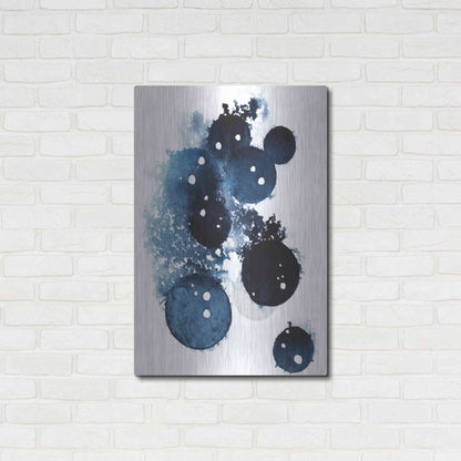 Luxe Metal Art 'Blue Galaxy II' by Grace Popp, Metal Wall Art,24x36