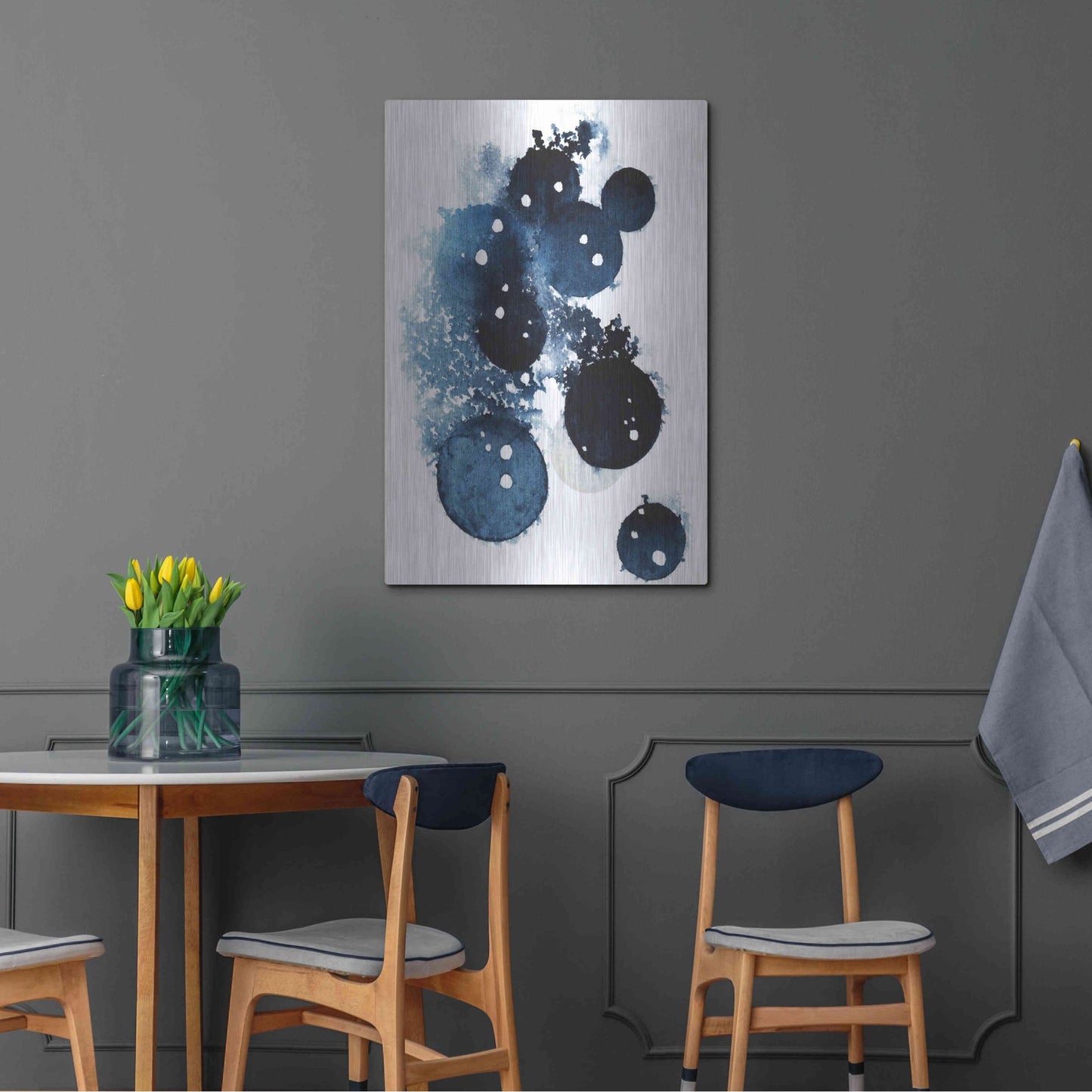 Luxe Metal Art 'Blue Galaxy II' by Grace Popp, Metal Wall Art,24x36