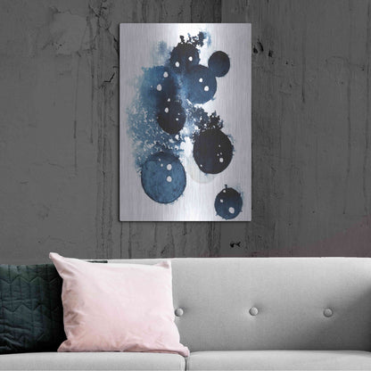 Luxe Metal Art 'Blue Galaxy II' by Grace Popp, Metal Wall Art,24x36