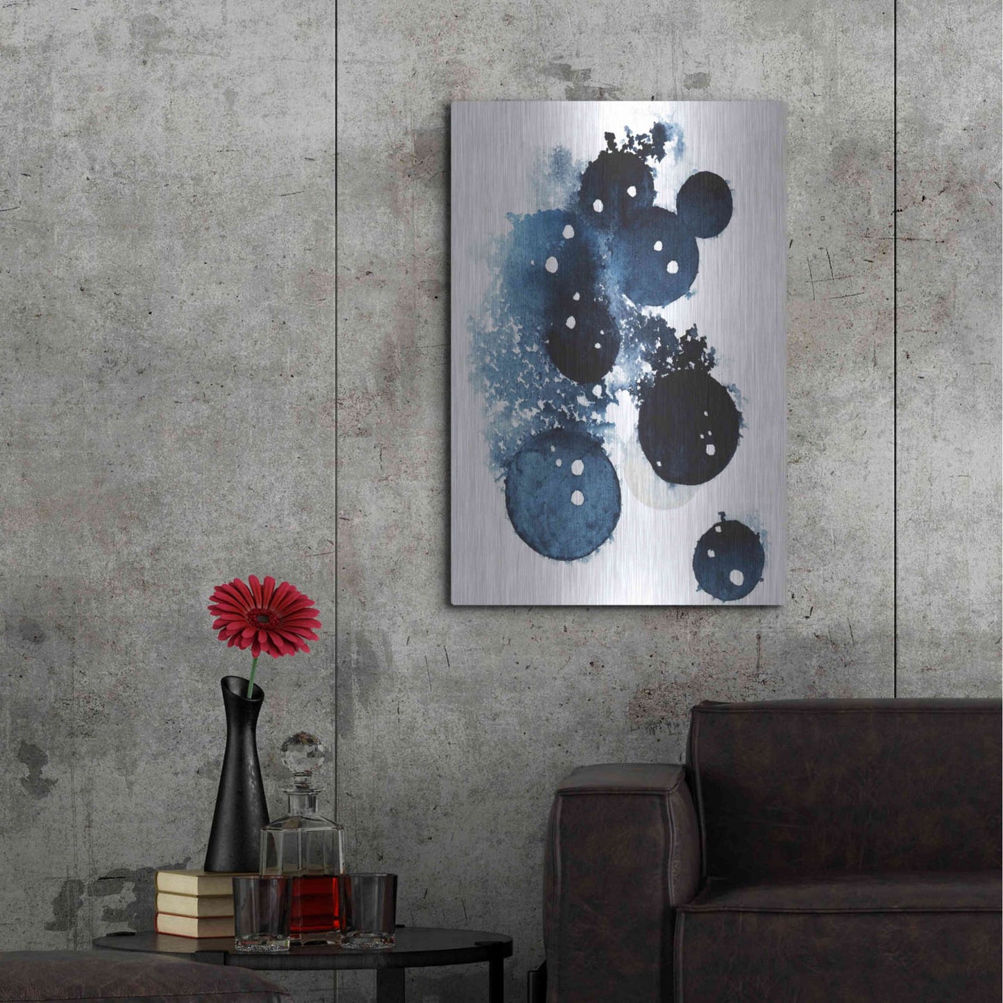 Luxe Metal Art 'Blue Galaxy II' by Grace Popp, Metal Wall Art,24x36
