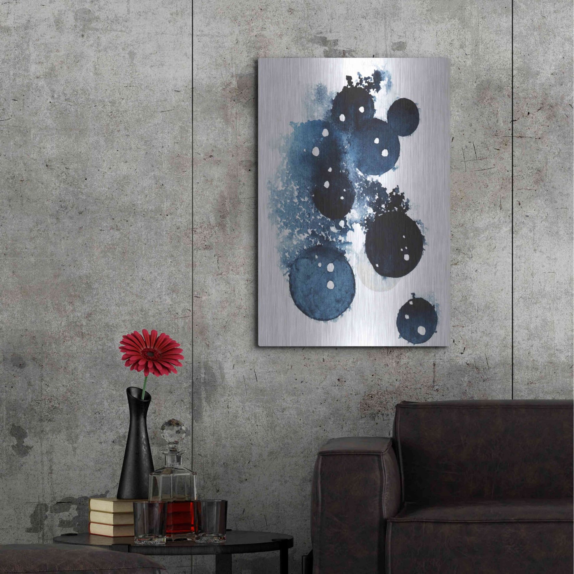 Luxe Metal Art 'Blue Galaxy II' by Grace Popp, Metal Wall Art,24x36