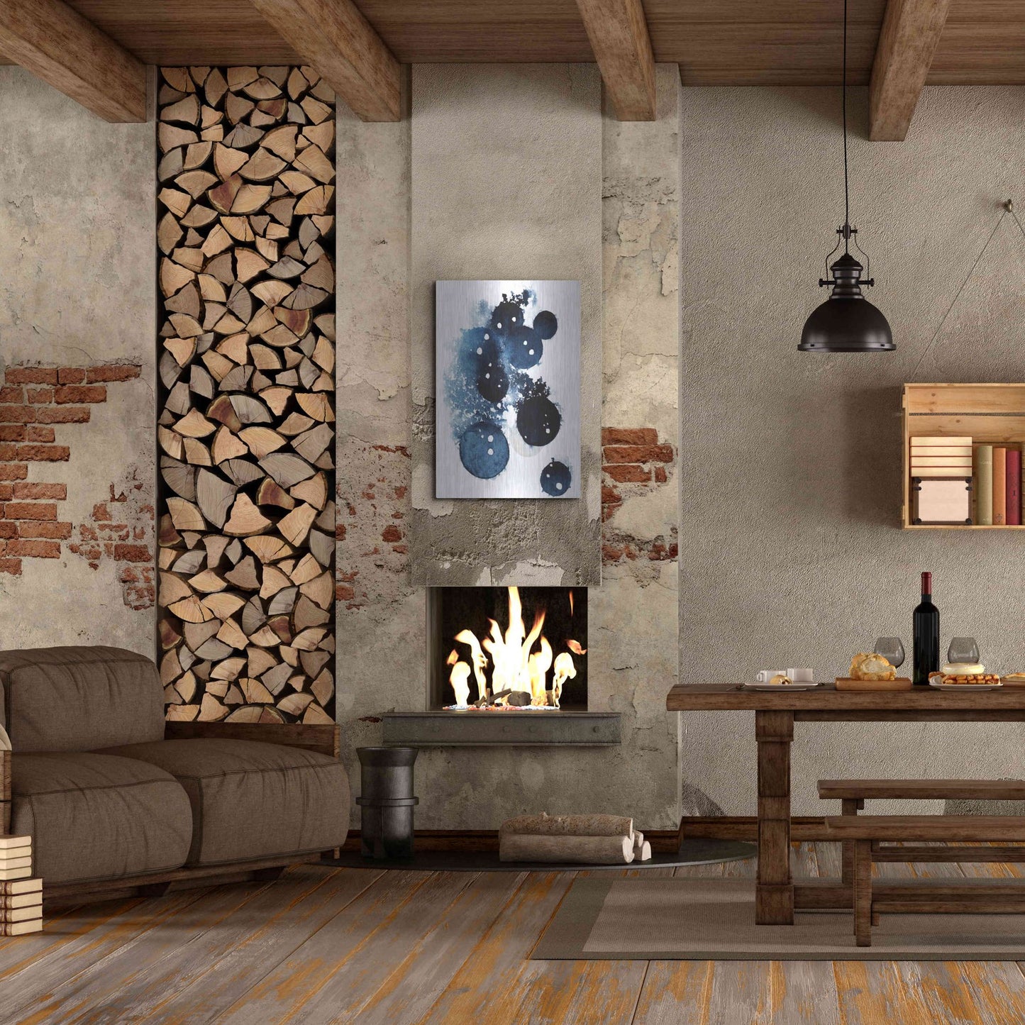 Luxe Metal Art 'Blue Galaxy II' by Grace Popp, Metal Wall Art,24x36