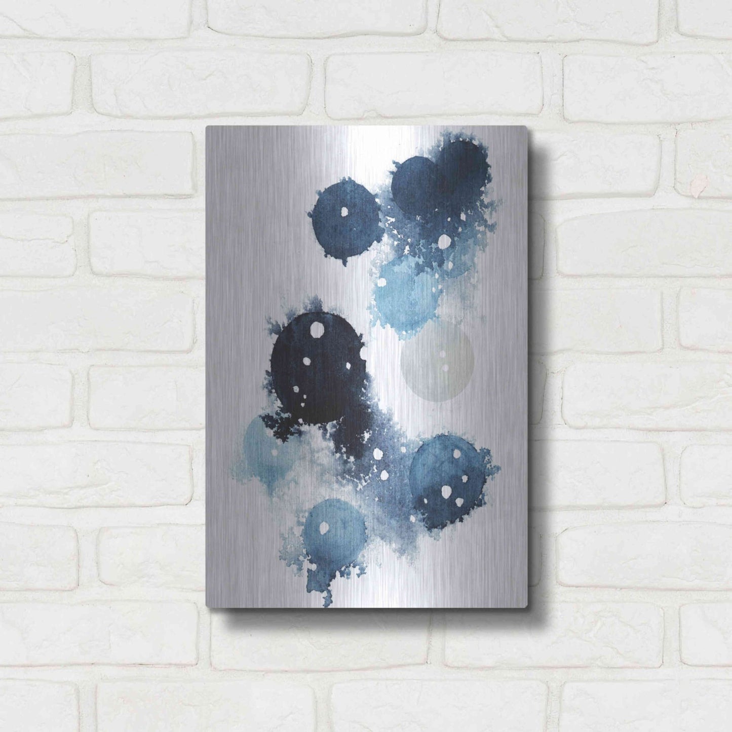 Luxe Metal Art 'Blue Galaxy I' by Grace Popp, Metal Wall Art,12x16
