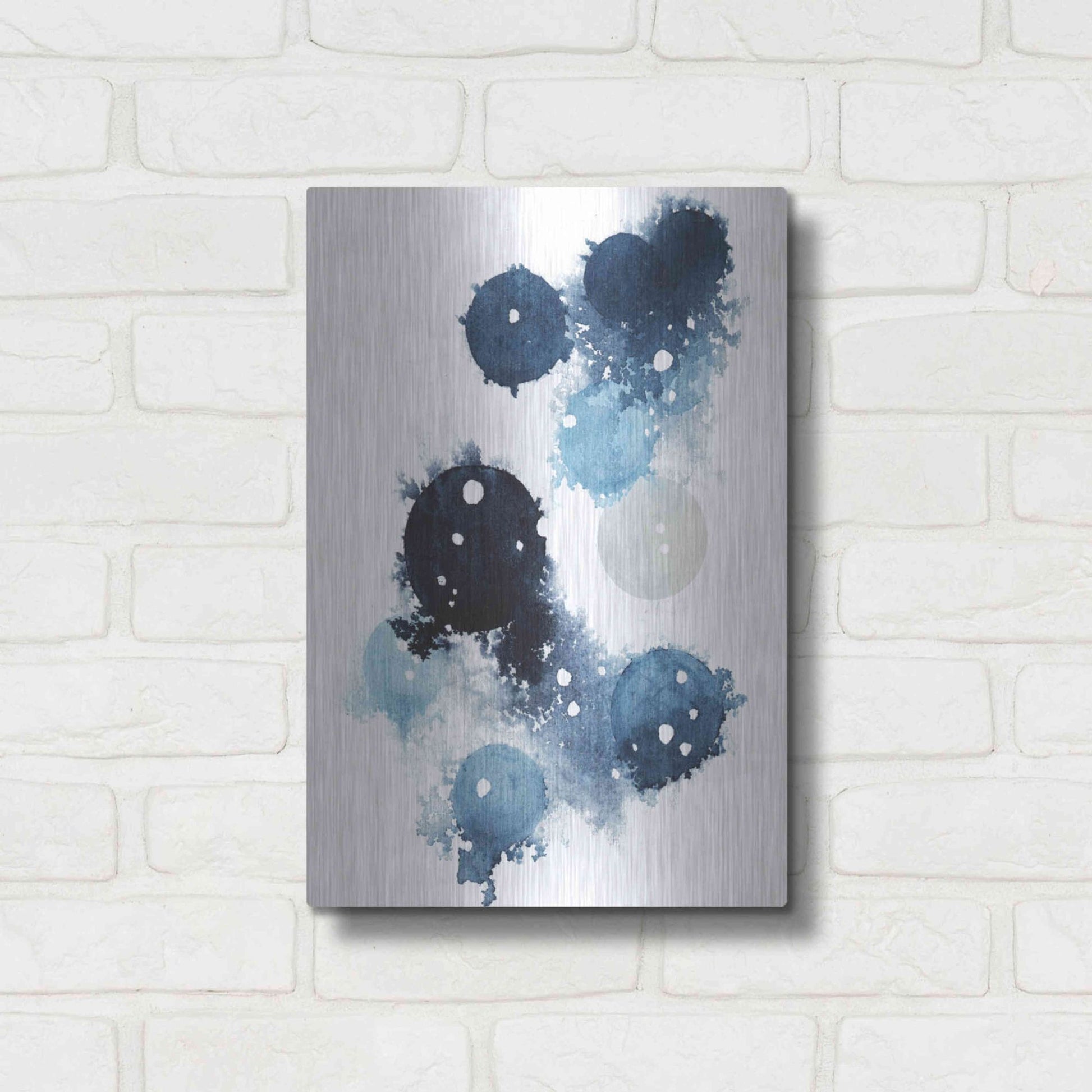 Luxe Metal Art 'Blue Galaxy I' by Grace Popp, Metal Wall Art,12x16