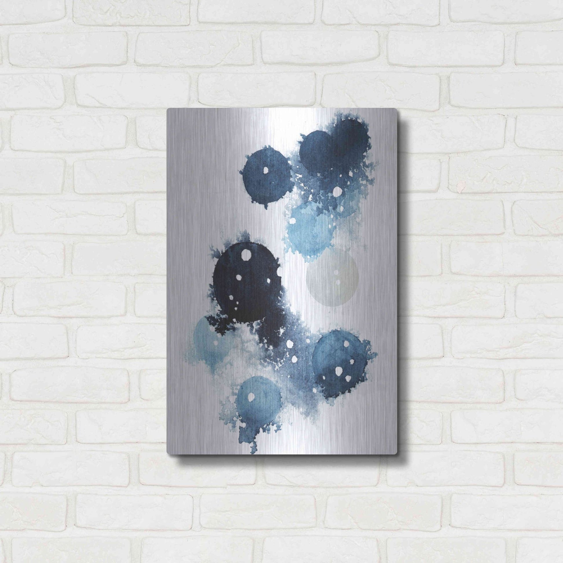 Luxe Metal Art 'Blue Galaxy I' by Grace Popp, Metal Wall Art,16x24