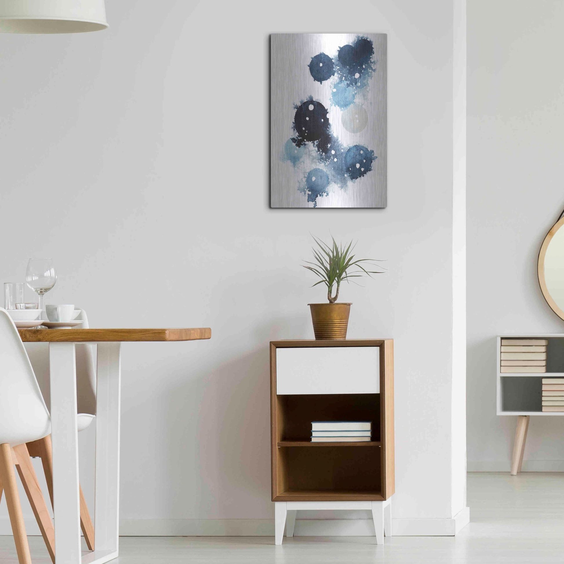 Luxe Metal Art 'Blue Galaxy I' by Grace Popp, Metal Wall Art,16x24