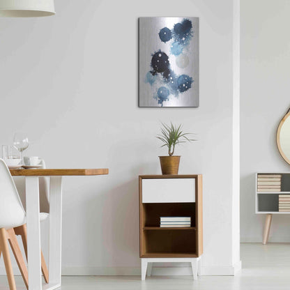 Luxe Metal Art 'Blue Galaxy I' by Grace Popp, Metal Wall Art,16x24