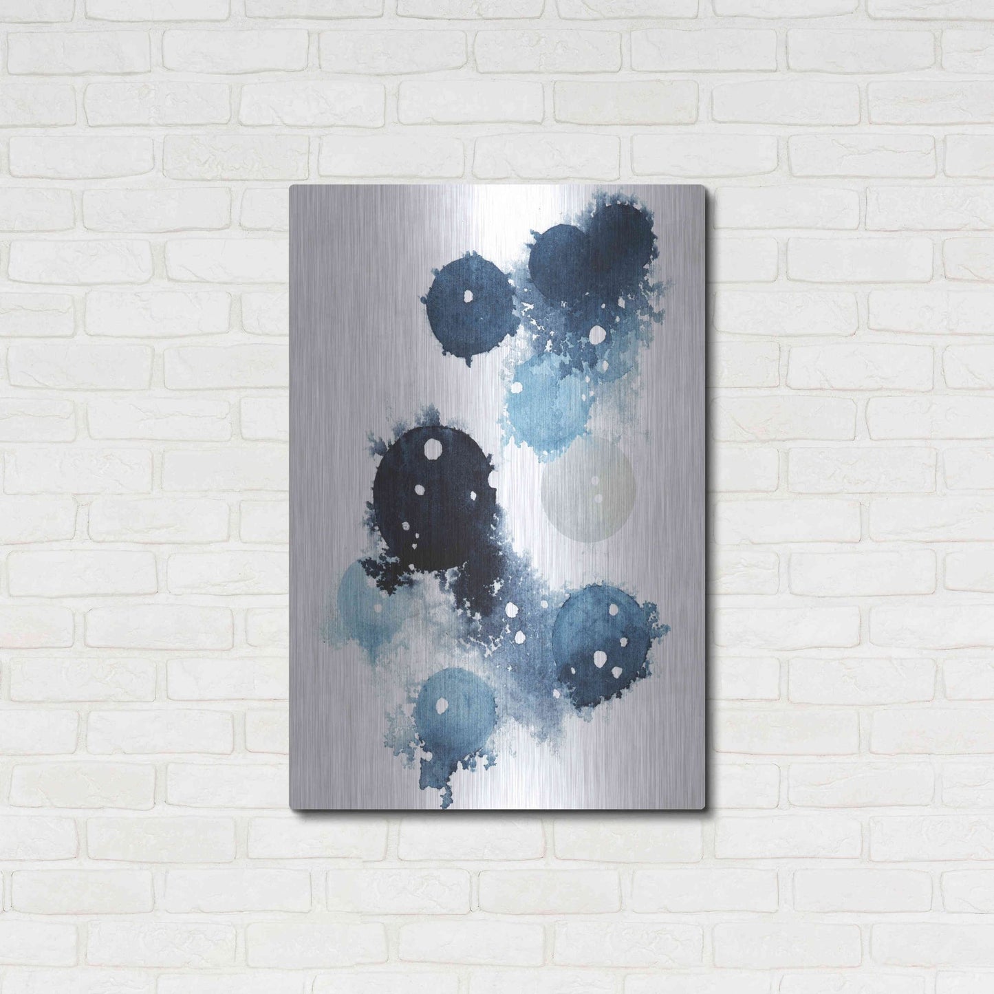 Luxe Metal Art 'Blue Galaxy I' by Grace Popp, Metal Wall Art,24x36
