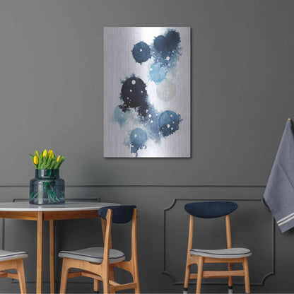 Luxe Metal Art 'Blue Galaxy I' by Grace Popp, Metal Wall Art,24x36