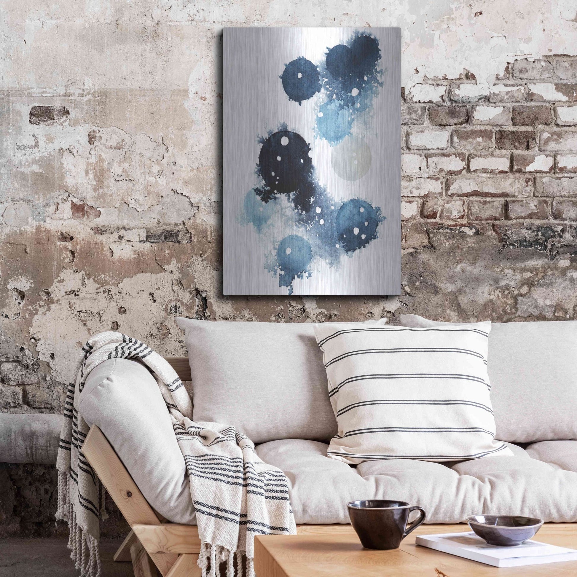 Luxe Metal Art 'Blue Galaxy I' by Grace Popp, Metal Wall Art,24x36