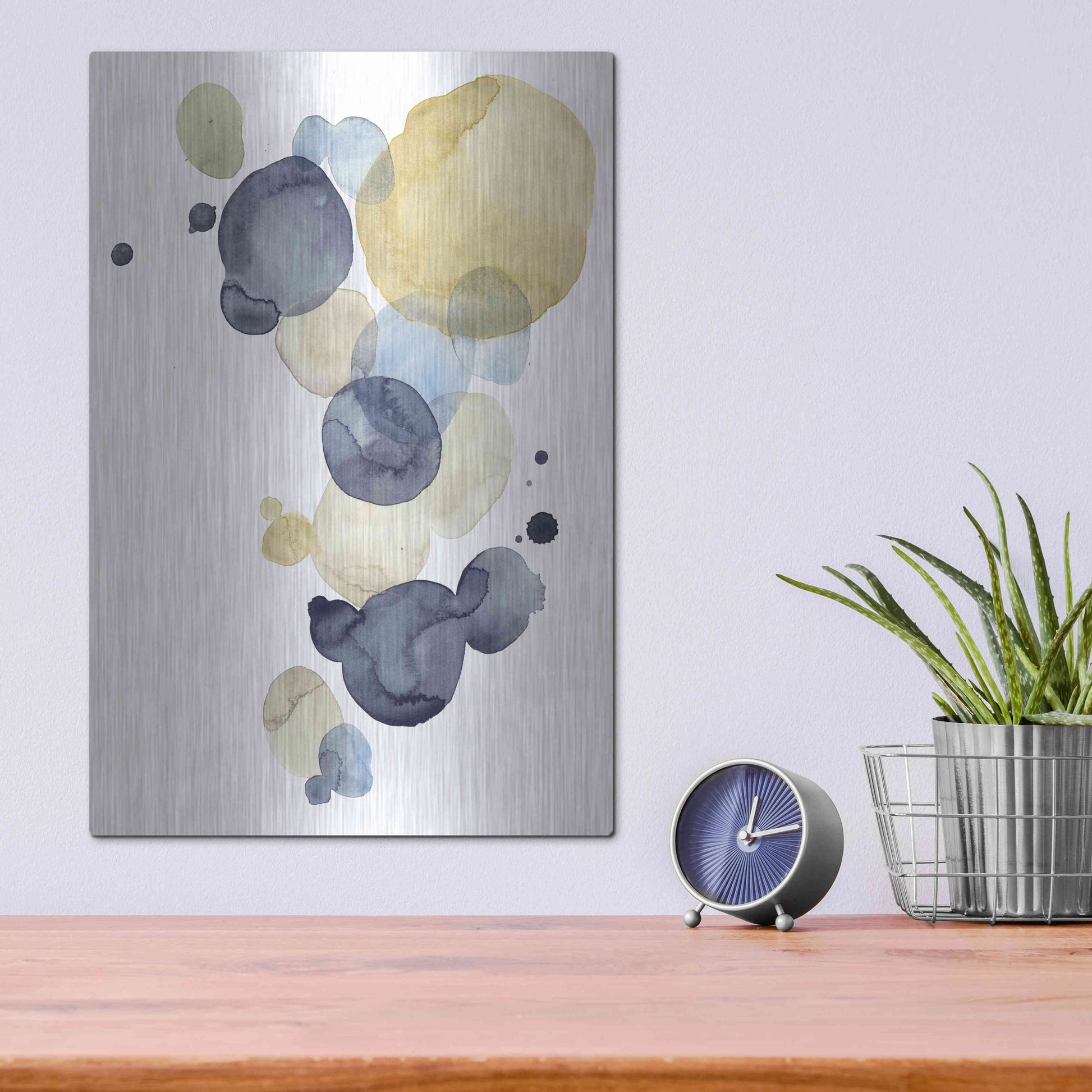 Luxe Metal Art 'Asteroid Drift I' by Grace Popp, Metal Wall Art,12x16