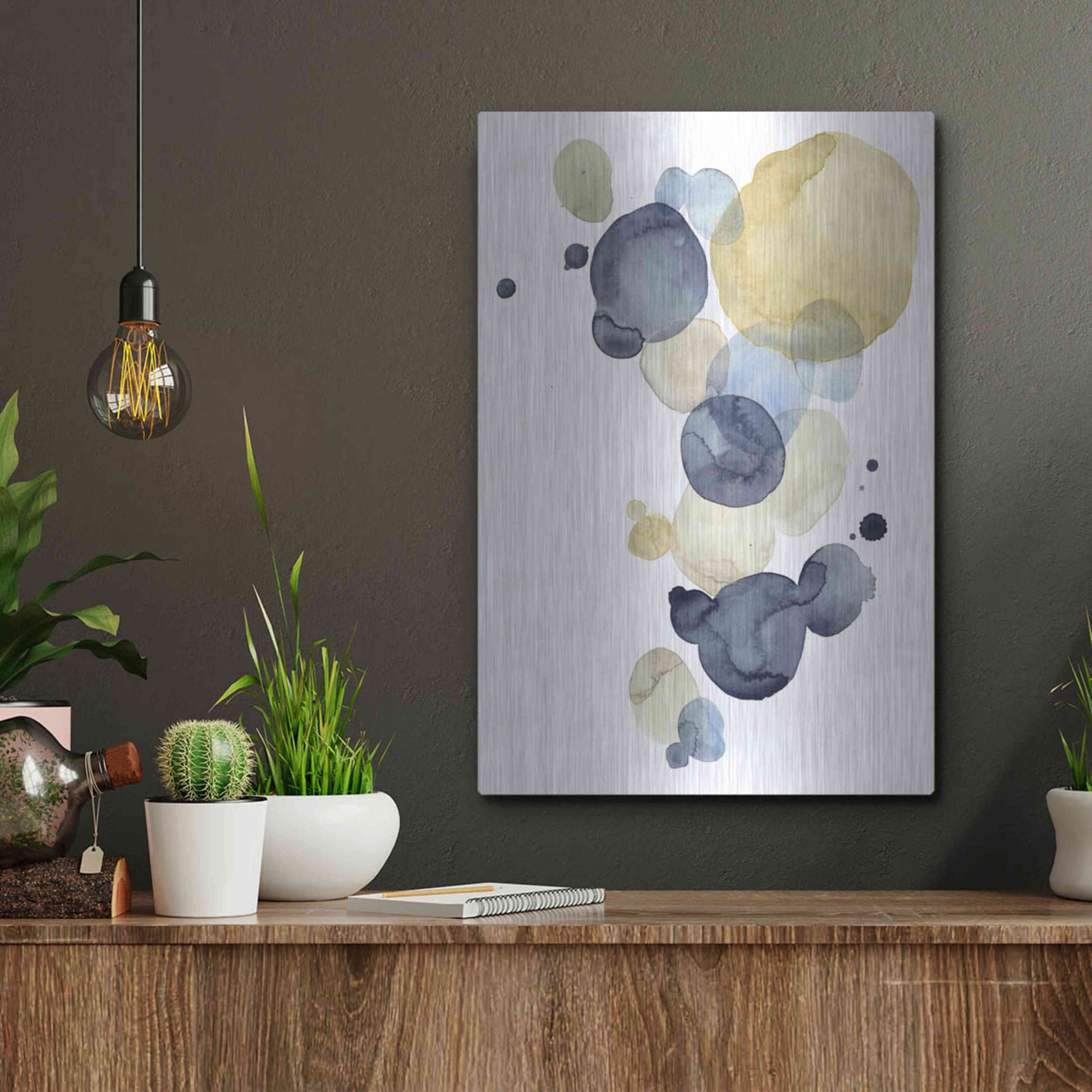 Luxe Metal Art 'Asteroid Drift I' by Grace Popp, Metal Wall Art,12x16
