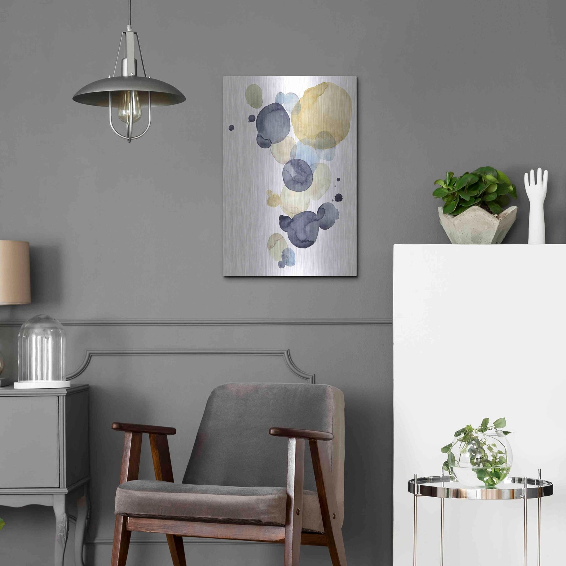 Luxe Metal Art 'Asteroid Drift I' by Grace Popp, Metal Wall Art,16x24