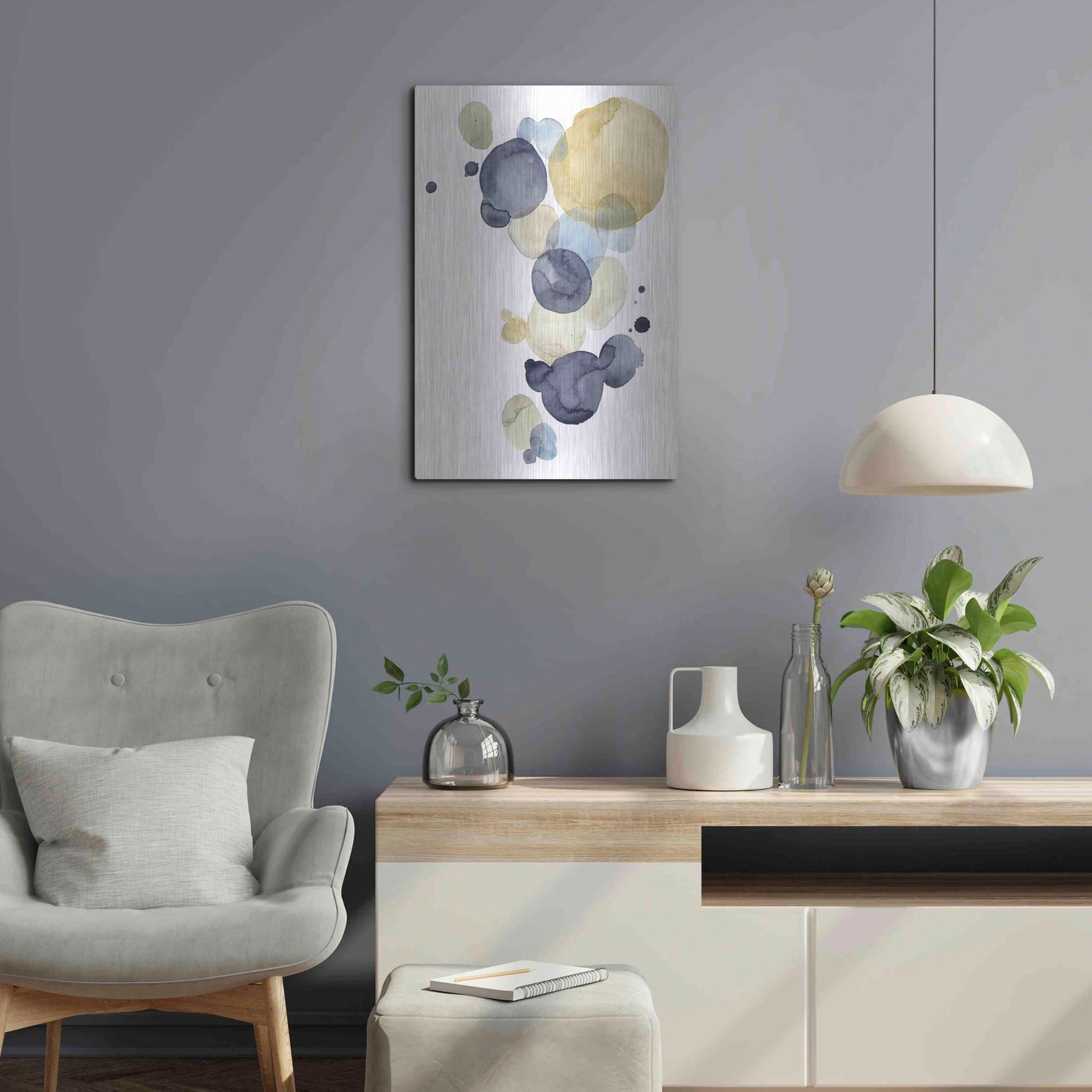 Luxe Metal Art 'Asteroid Drift I' by Grace Popp, Metal Wall Art,16x24