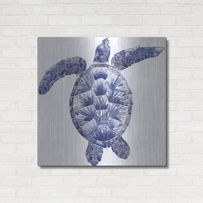 Luxe Metal Art 'Marine Turtle II' by Grace Popp, Metal Wall Art,36x36