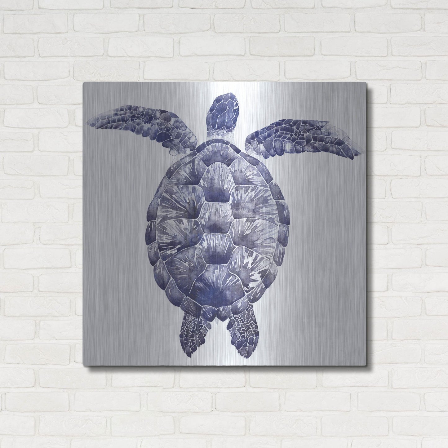 Luxe Metal Art 'Marine Turtle I' by Grace Popp, Metal Wall Art,36x36