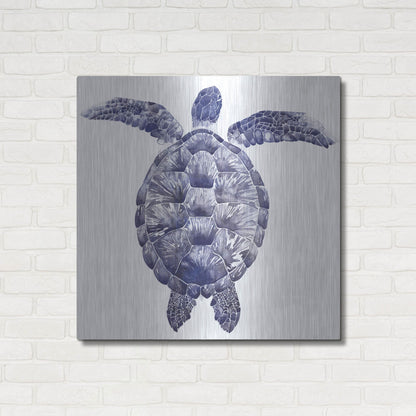 Luxe Metal Art 'Marine Turtle I' by Grace Popp, Metal Wall Art,36x36