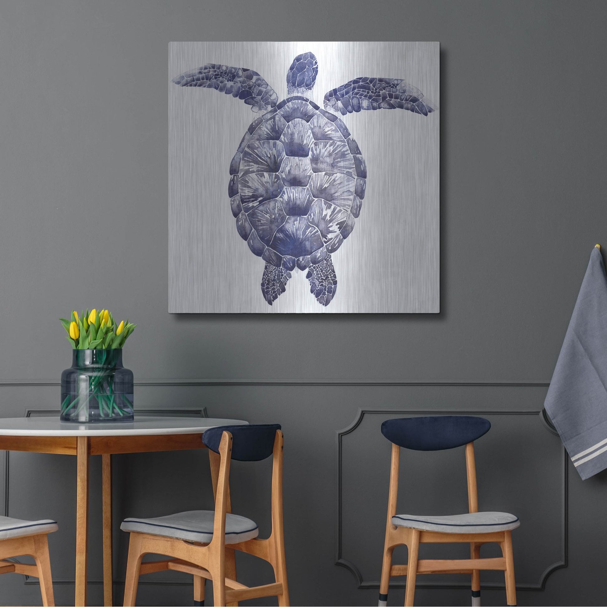 Luxe Metal Art 'Marine Turtle I' by Grace Popp, Metal Wall Art,36x36
