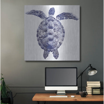 Luxe Metal Art 'Marine Turtle I' by Grace Popp, Metal Wall Art,36x36