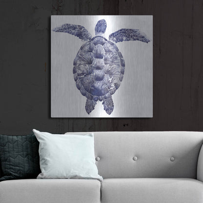 Luxe Metal Art 'Marine Turtle I' by Grace Popp, Metal Wall Art,36x36