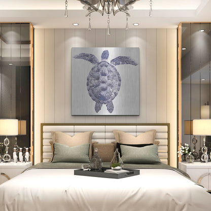 Luxe Metal Art 'Marine Turtle I' by Grace Popp, Metal Wall Art,36x36