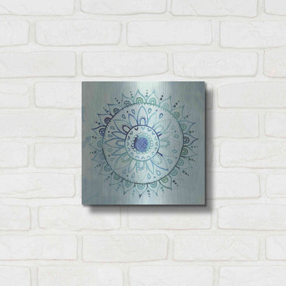 Luxe Metal Art 'Watercolor Mandala I' by Grace Popp, Metal Wall Art,12x12