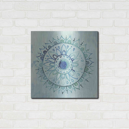 Luxe Metal Art 'Watercolor Mandala I' by Grace Popp, Metal Wall Art,24x24