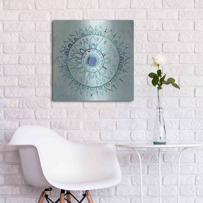 Luxe Metal Art 'Watercolor Mandala I' by Grace Popp, Metal Wall Art,24x24