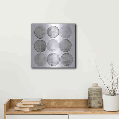 Luxe Metal Art 'Soft Circles I' by Grace Popp, Metal Wall Art,12x12
