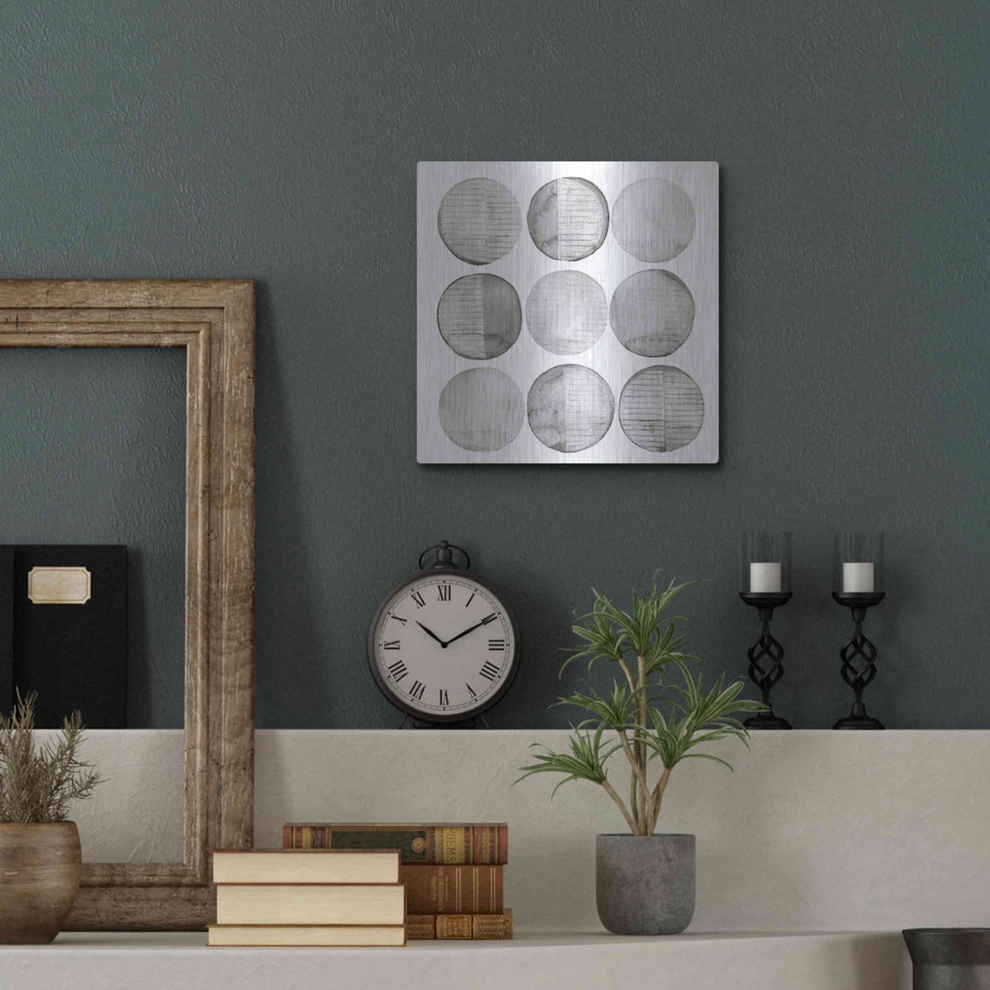 Luxe Metal Art 'Soft Circles I' by Grace Popp, Metal Wall Art,12x12