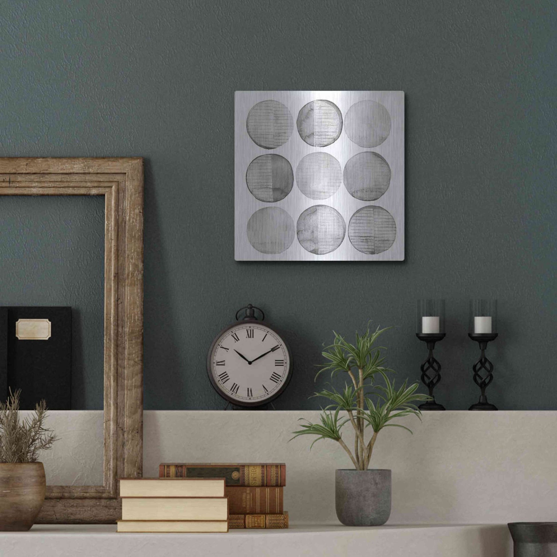 Luxe Metal Art 'Soft Circles I' by Grace Popp, Metal Wall Art,12x12