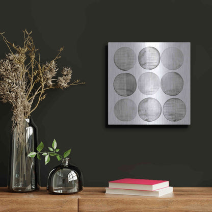 Luxe Metal Art 'Soft Circles I' by Grace Popp, Metal Wall Art,12x12