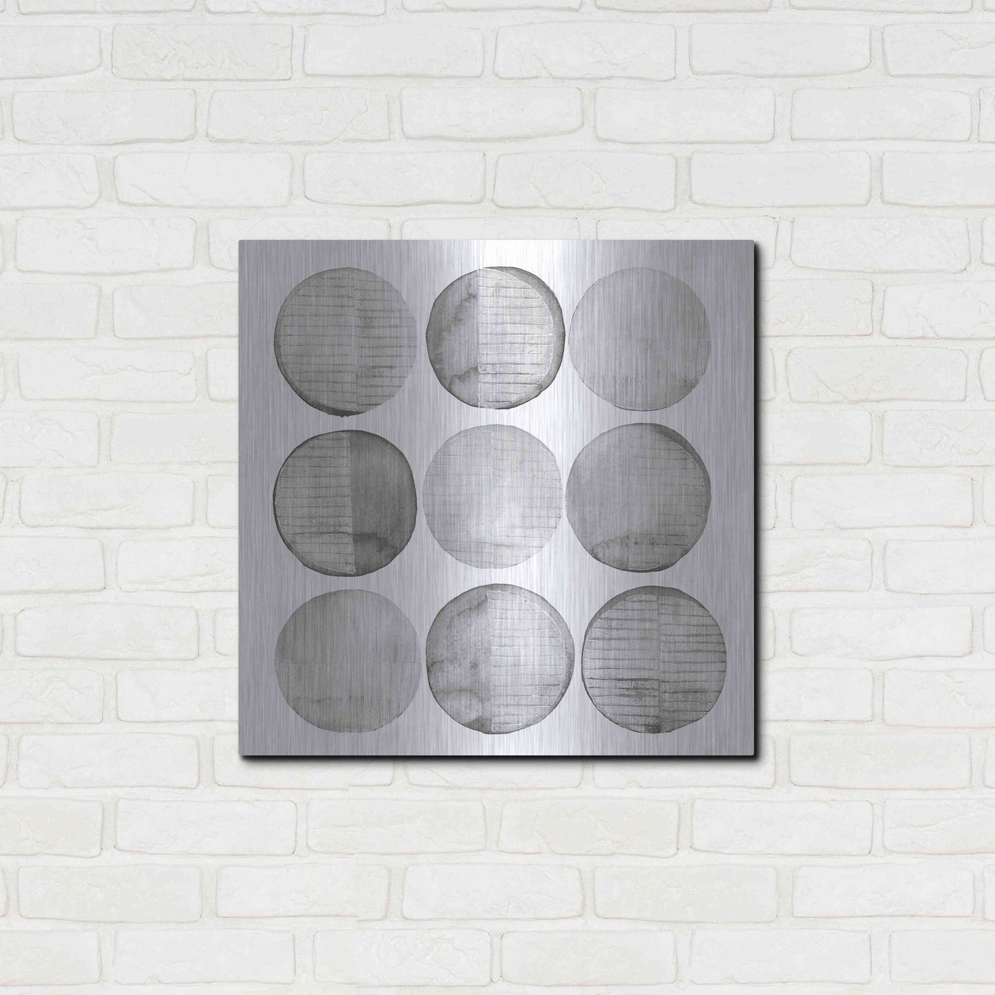 Luxe Metal Art 'Soft Circles I' by Grace Popp, Metal Wall Art,24x24