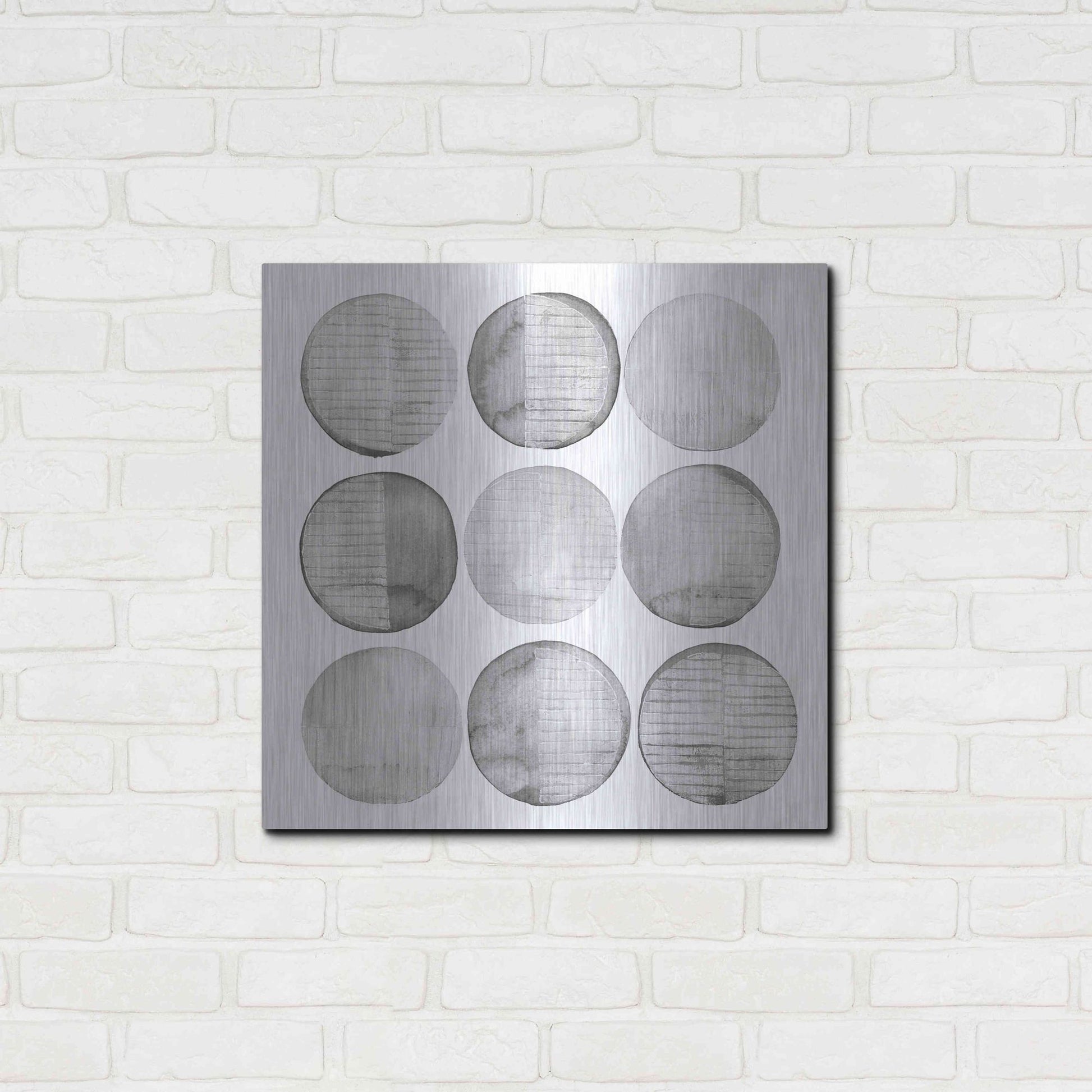 Luxe Metal Art 'Soft Circles I' by Grace Popp, Metal Wall Art,24x24