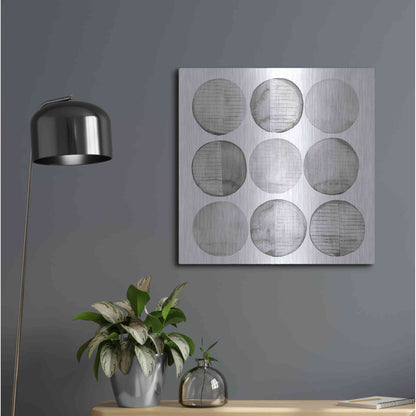 Luxe Metal Art 'Soft Circles I' by Grace Popp, Metal Wall Art,24x24
