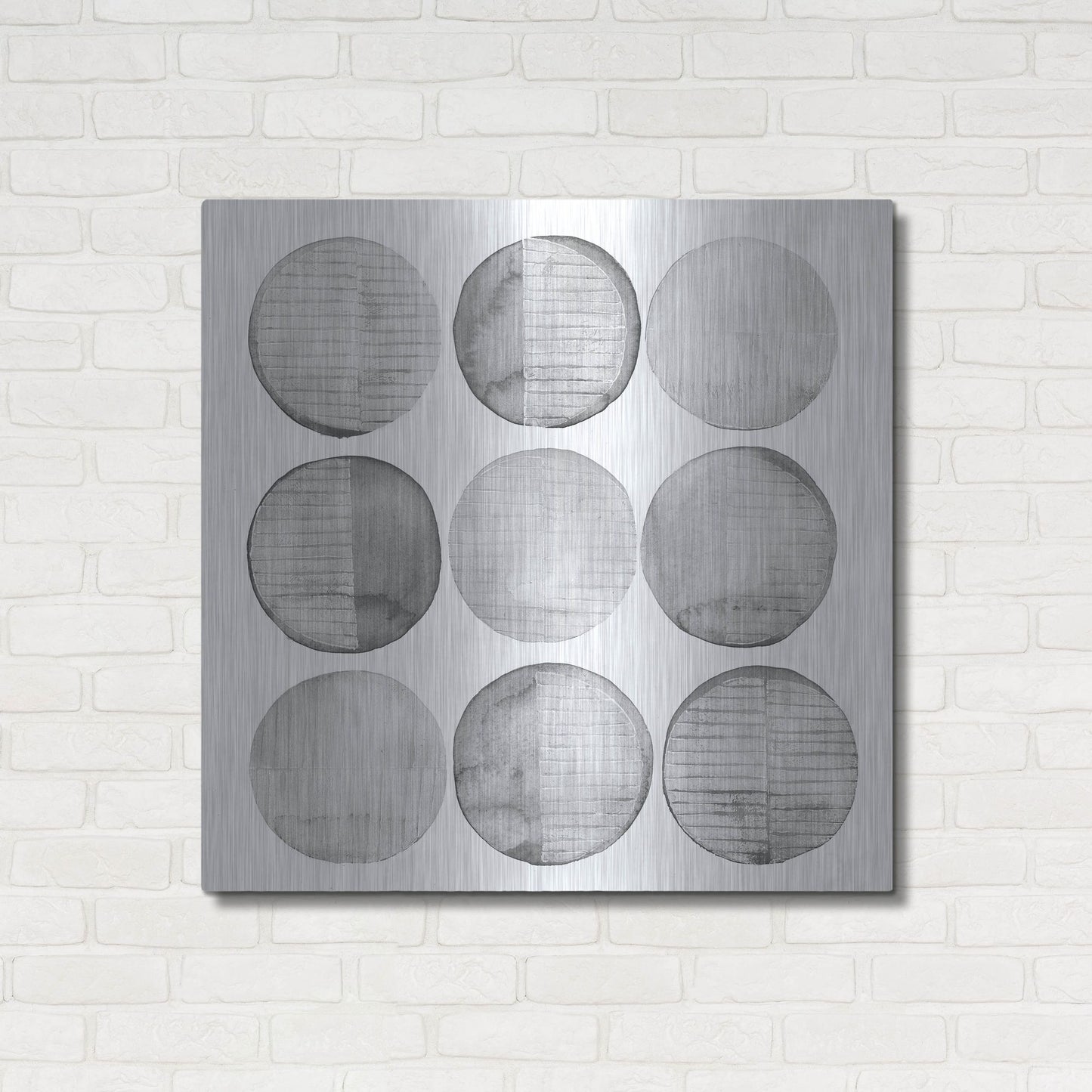 Luxe Metal Art 'Soft Circles I' by Grace Popp, Metal Wall Art,36x36