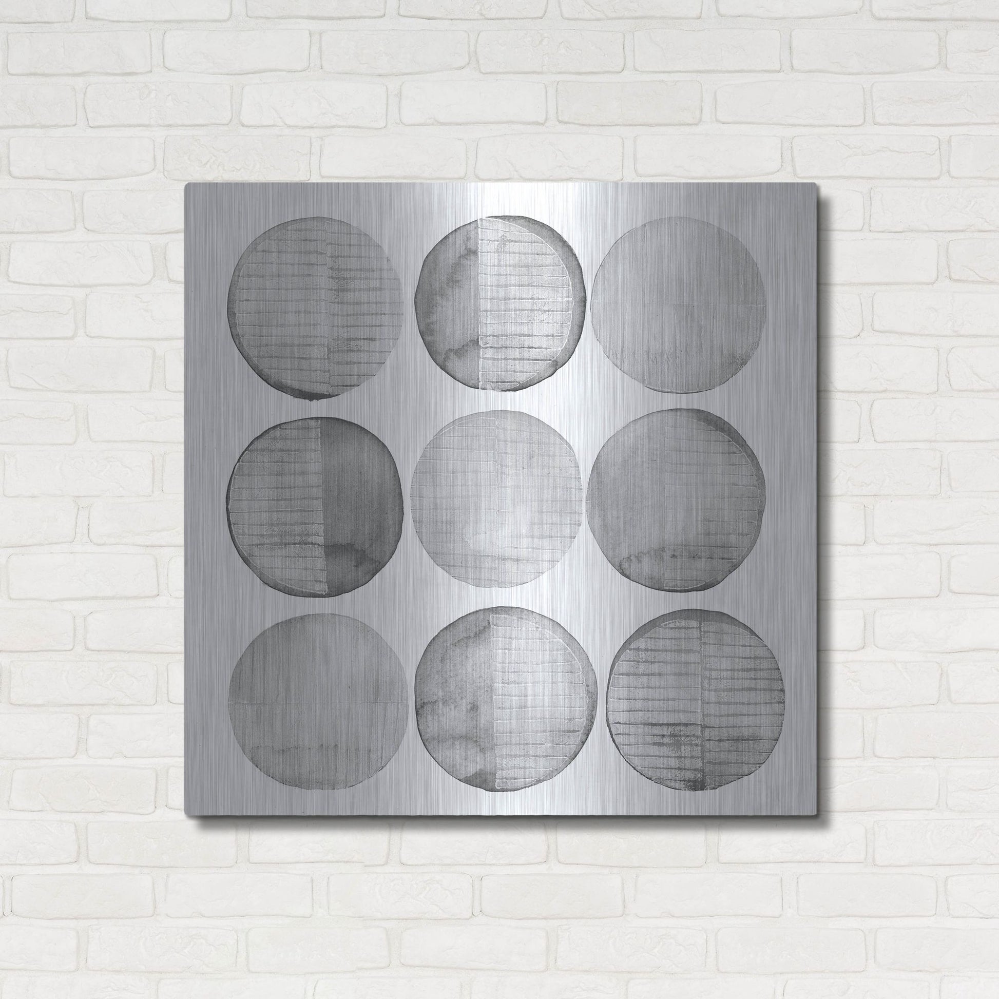 Luxe Metal Art 'Soft Circles I' by Grace Popp, Metal Wall Art,36x36