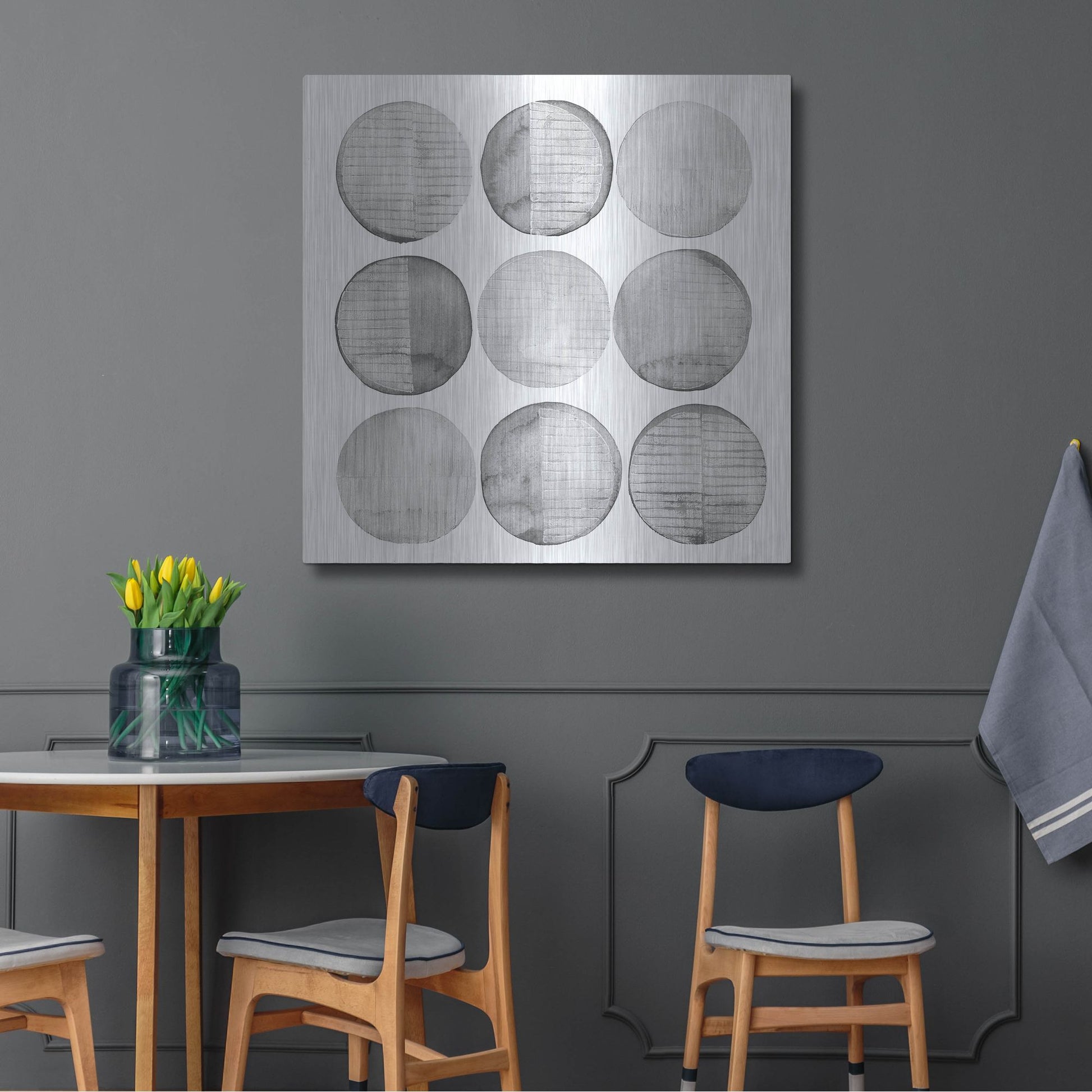 Luxe Metal Art 'Soft Circles I' by Grace Popp, Metal Wall Art,36x36