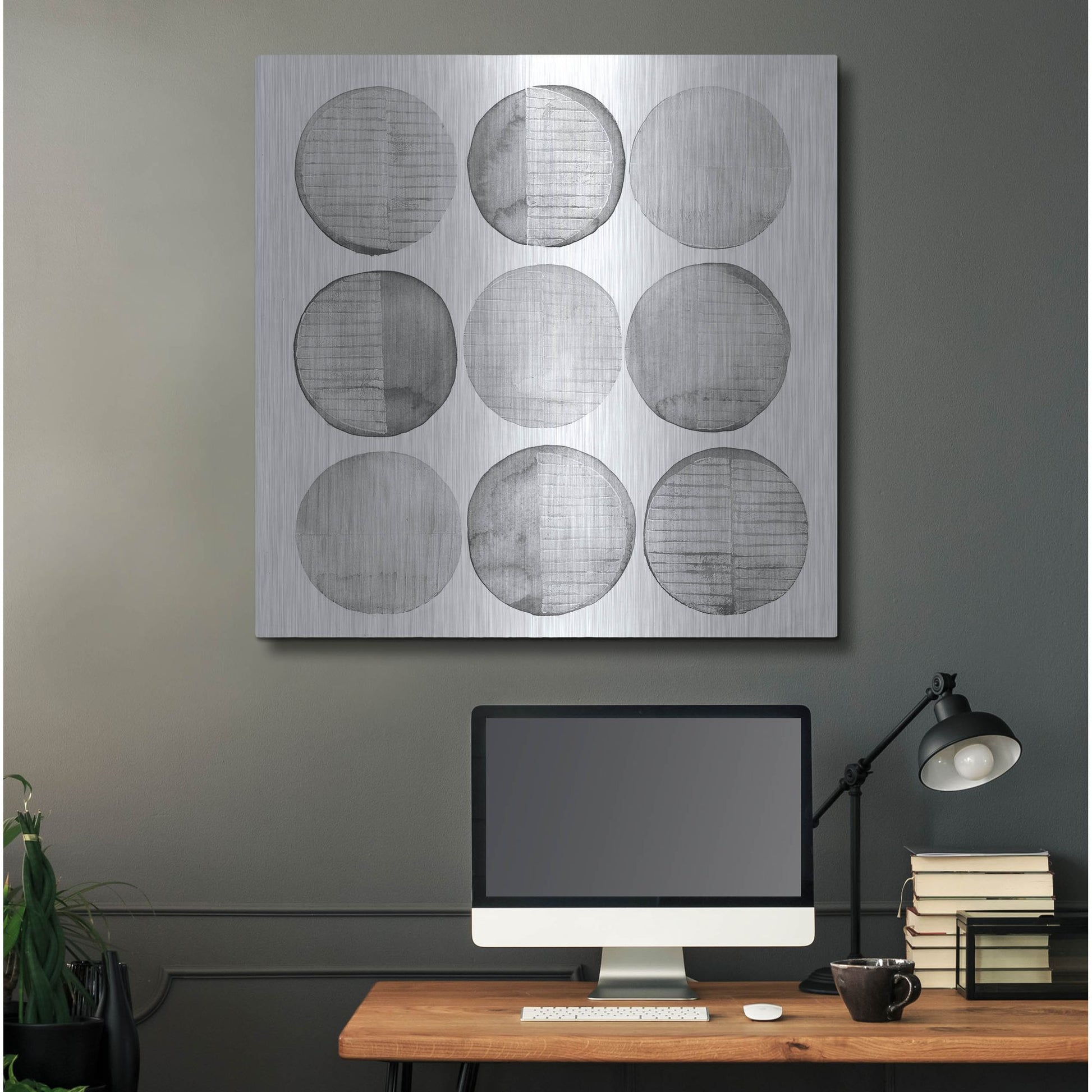 Luxe Metal Art 'Soft Circles I' by Grace Popp, Metal Wall Art,36x36
